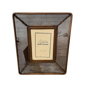 Vintage Dennis East Copper Brown Mesh Metal Photo Frame Freestanding